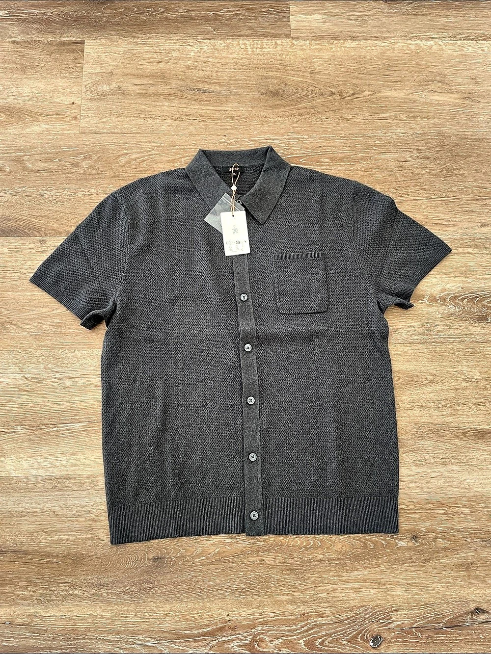 Quince 100% Organic Cotton Mesh-Stitch Button-Up Sweater Polo